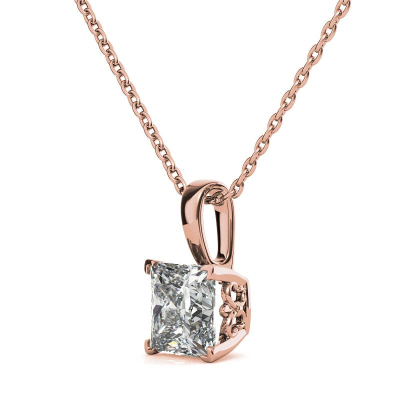 Fleur-De-Lis Princess cut Moissanite Pendant