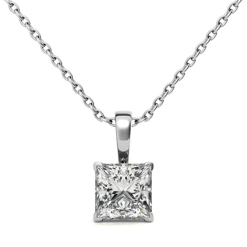 Fleur-De-Lis Princess cut Moissanite Pendant