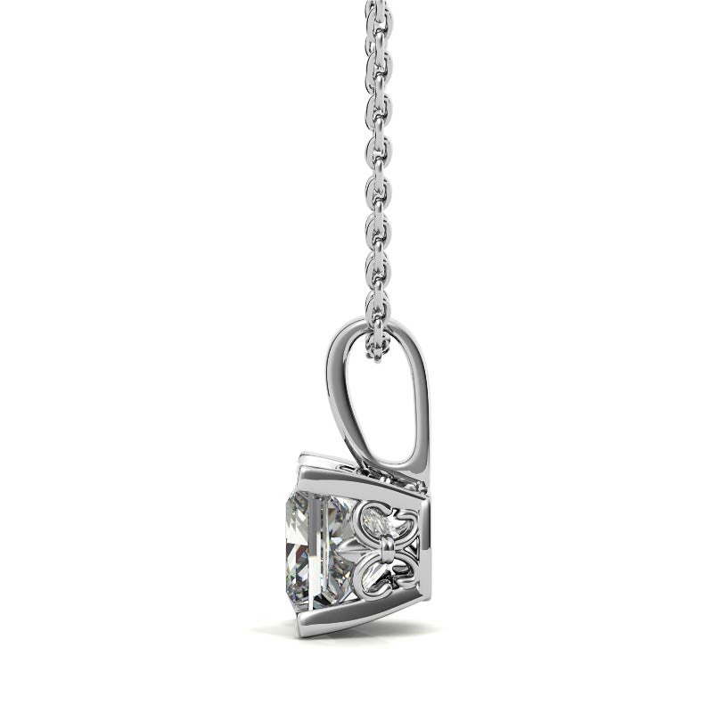 Fleur-De-Lis Princess cut Moissanite Pendant