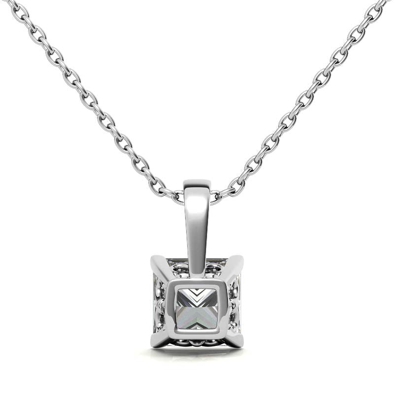 Fleur-De-Lis Princess cut Moissanite Pendant