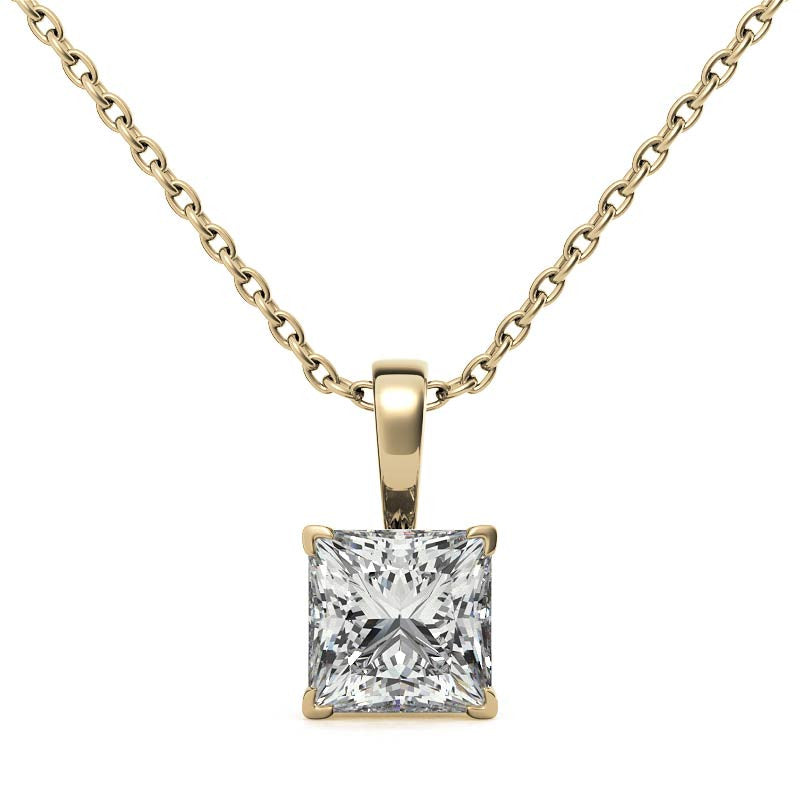 Fleur-De-Lis Princess cut Moissanite Pendant