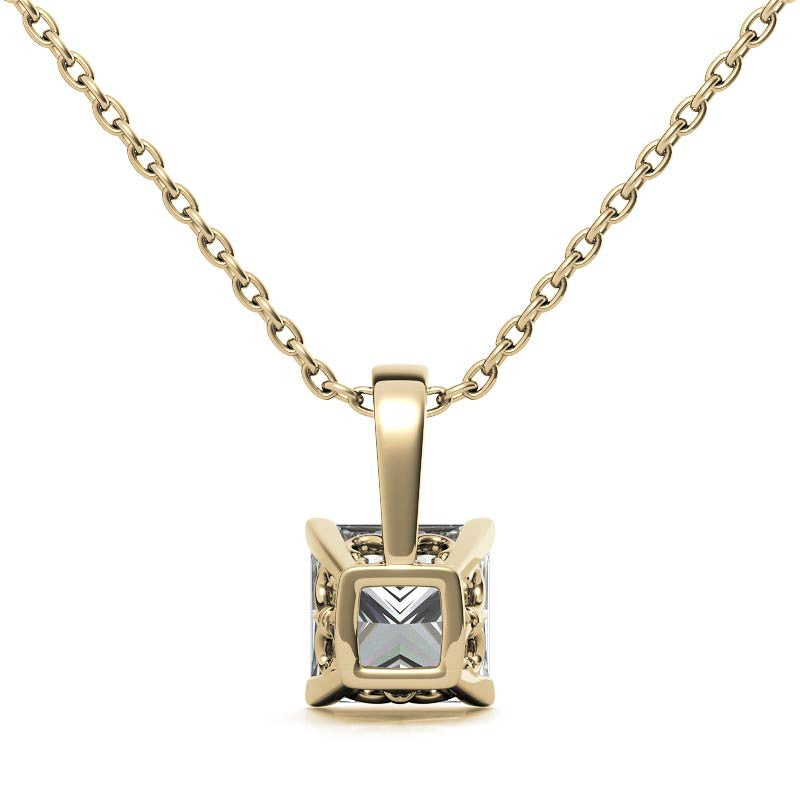 Fleur-De-Lis Princess cut Moissanite Pendant