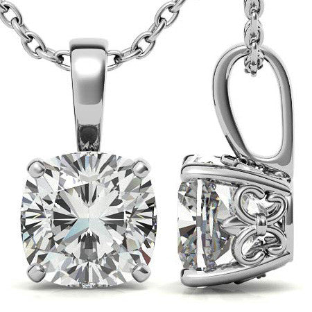 Fleur-De-Lis Cushion Moissanite Pendant