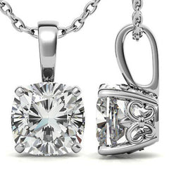 Fleur-De-Lis Cushion Moissanite Pendant