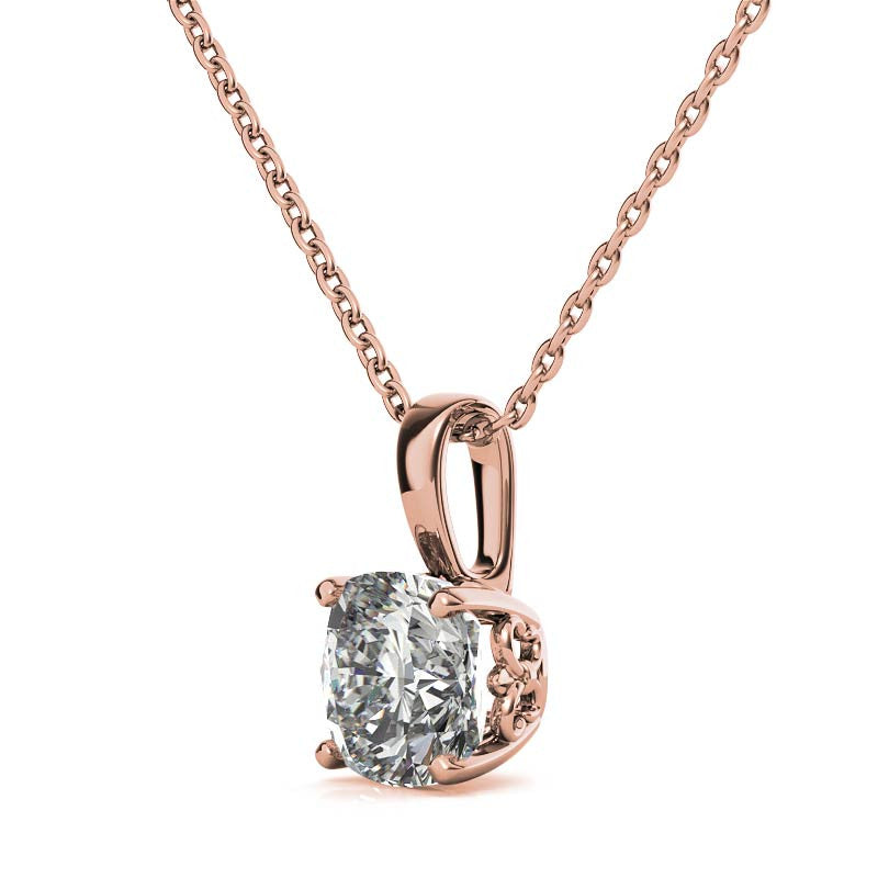 Fleur-De-Lis Cushion Moissanite Pendant