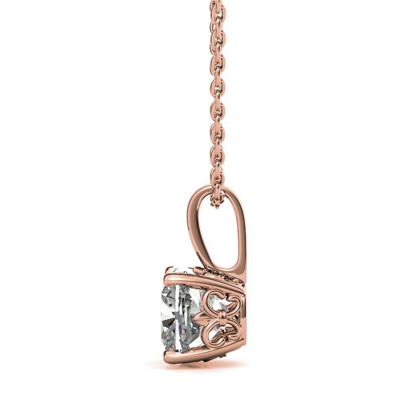 Fleur-De-Lis Cushion Moissanite Pendant