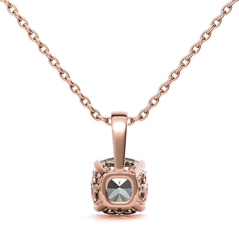Fleur-De-Lis Cushion Moissanite Pendant