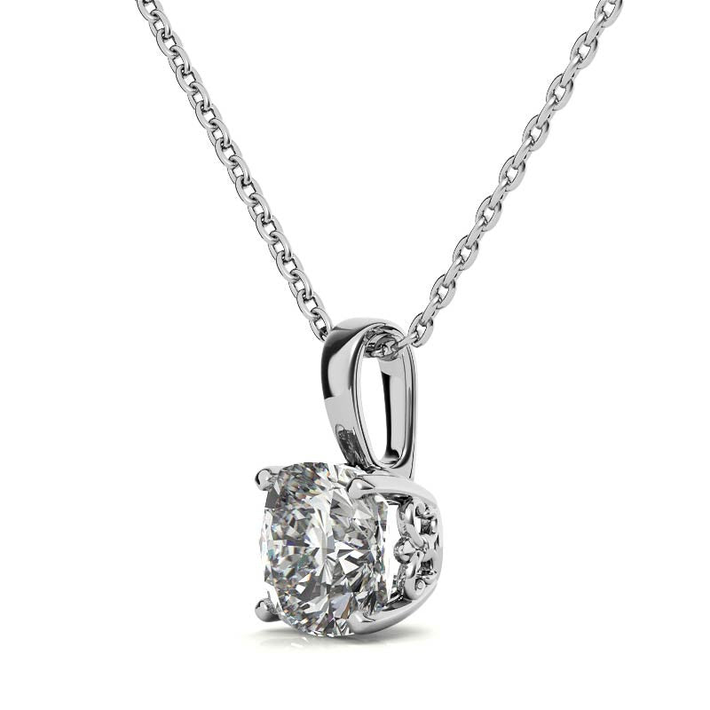 Fleur-De-Lis Cushion Moissanite Pendant