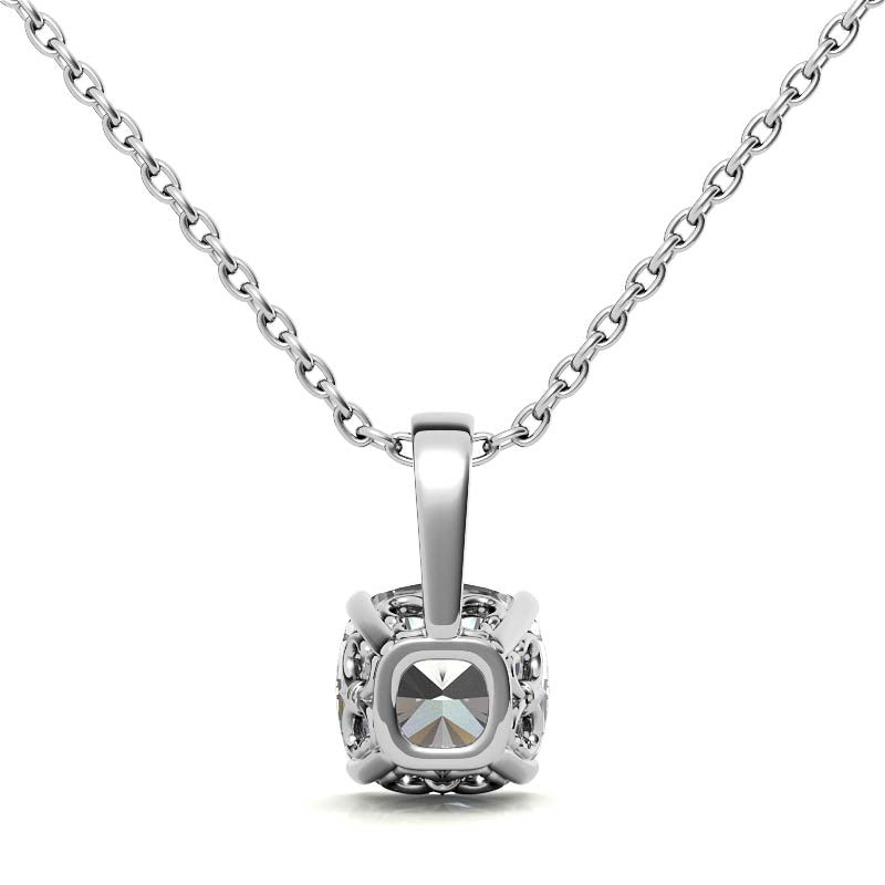 Fleur-De-Lis Cushion Moissanite Pendant