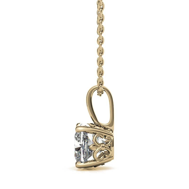 Fleur-De-Lis Cushion Moissanite Pendant