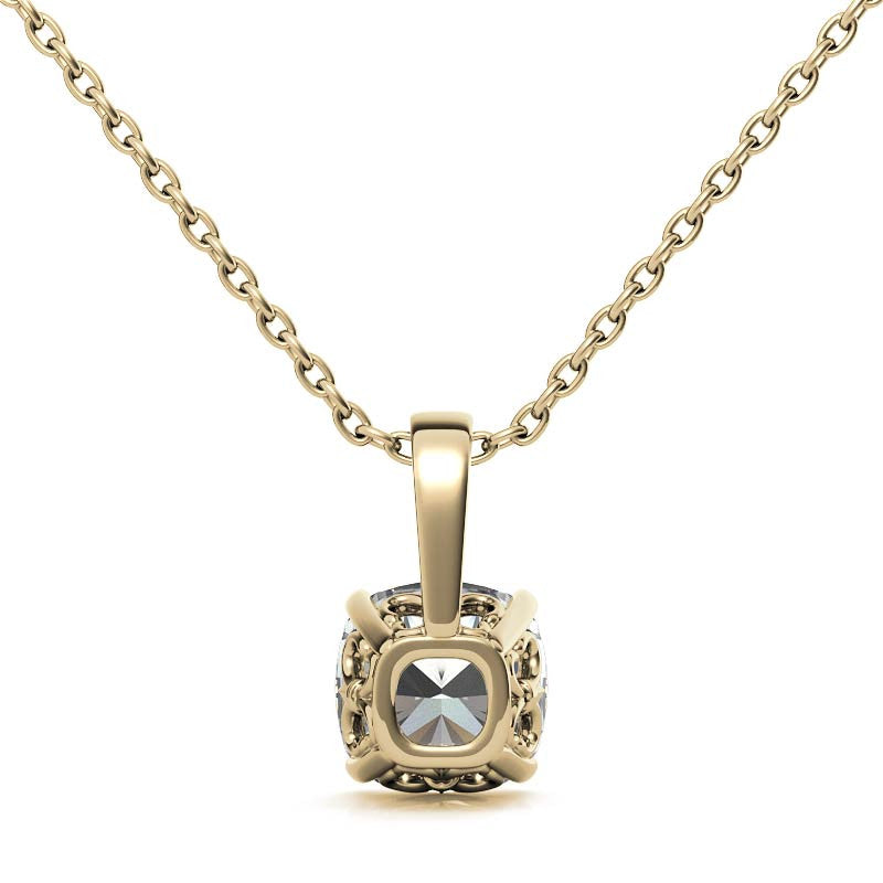 Fleur-De-Lis Cushion Moissanite Pendant