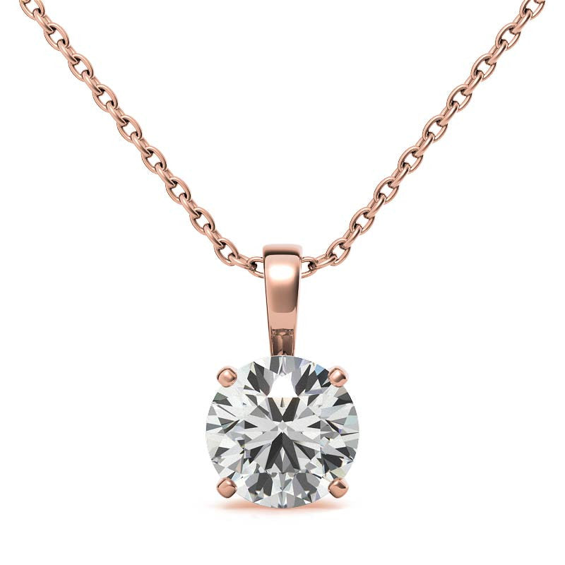 Fleur-De-Lis Round Brilliant Moissanite Pendant