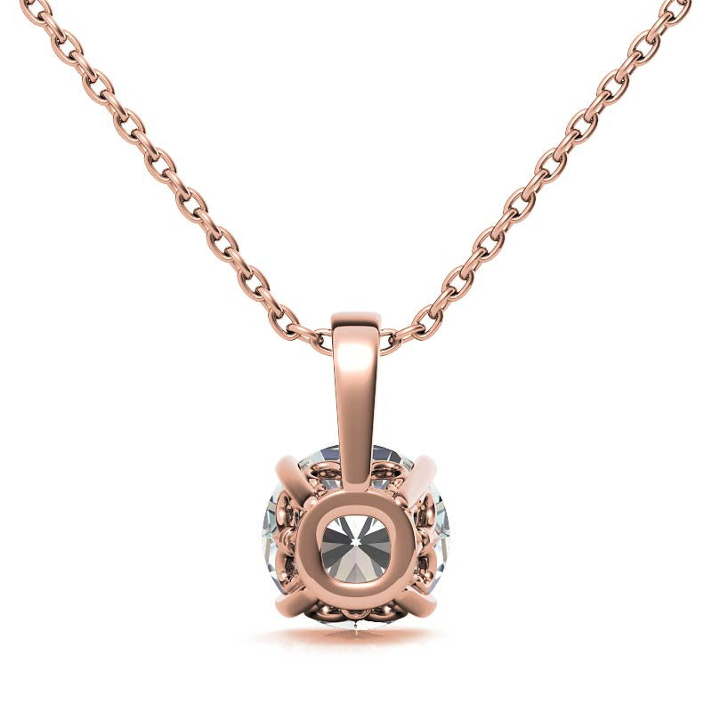 Fleur-De-Lis Round Brilliant Moissanite Pendant