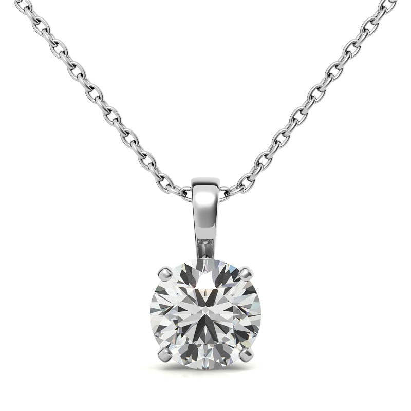 Fleur-De-Lis Round Brilliant Moissanite Pendant