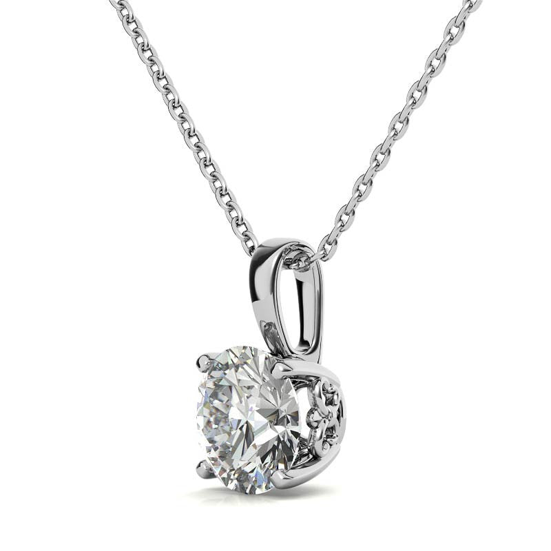 Fleur-De-Lis Round Brilliant Moissanite Pendant