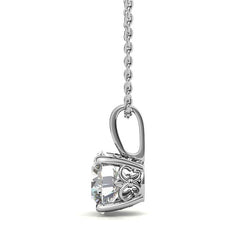 Fleur-De-Lis Round Brilliant Moissanite Pendant