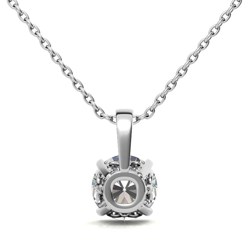 Fleur-De-Lis Round Brilliant Moissanite Pendant