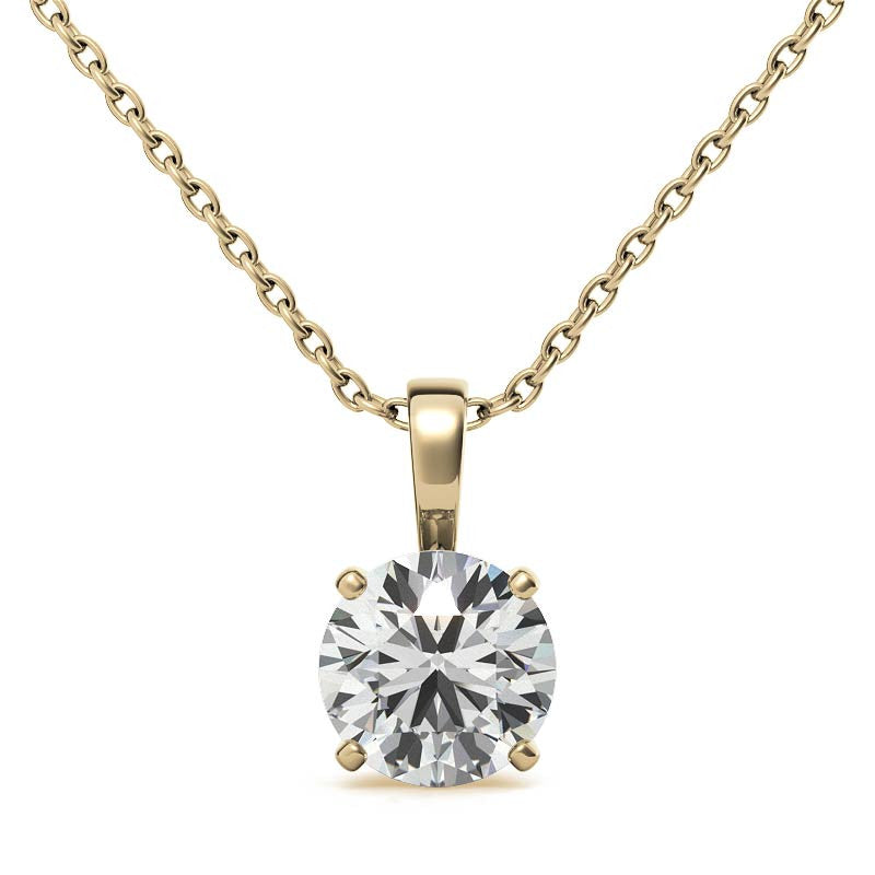 Fleur-De-Lis Round Brilliant Moissanite Pendant