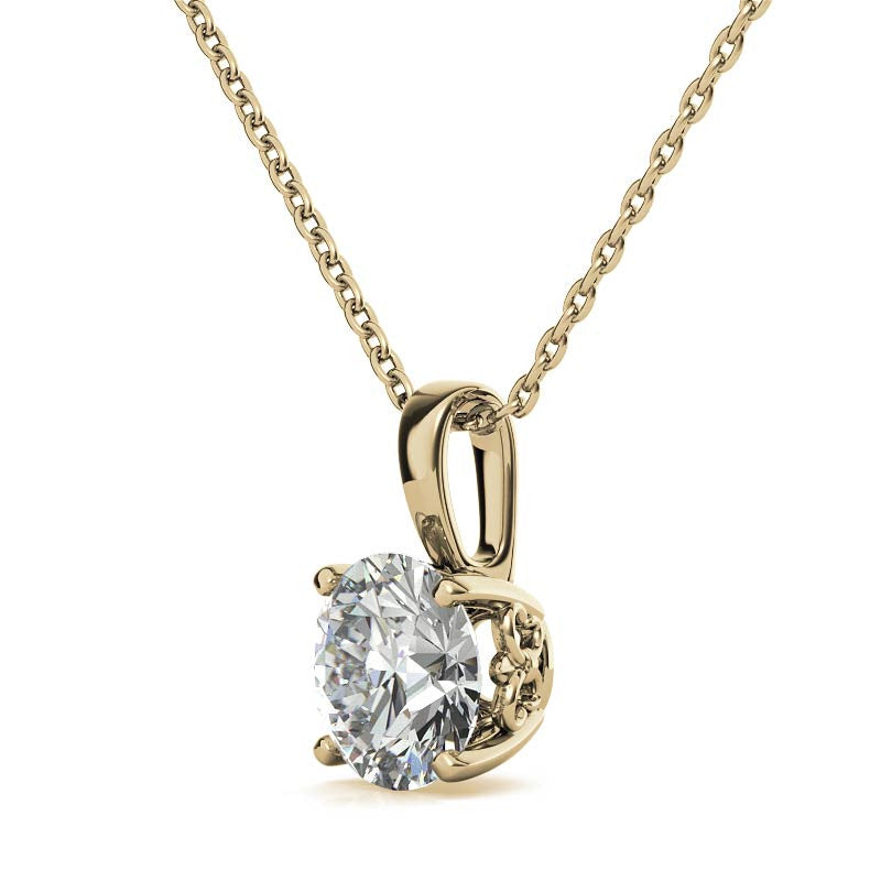 Fleur-De-Lis Round Brilliant Moissanite Pendant