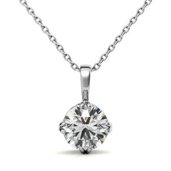 Vintage Antique Double Prong Round Brilliant Moissanite Pendant