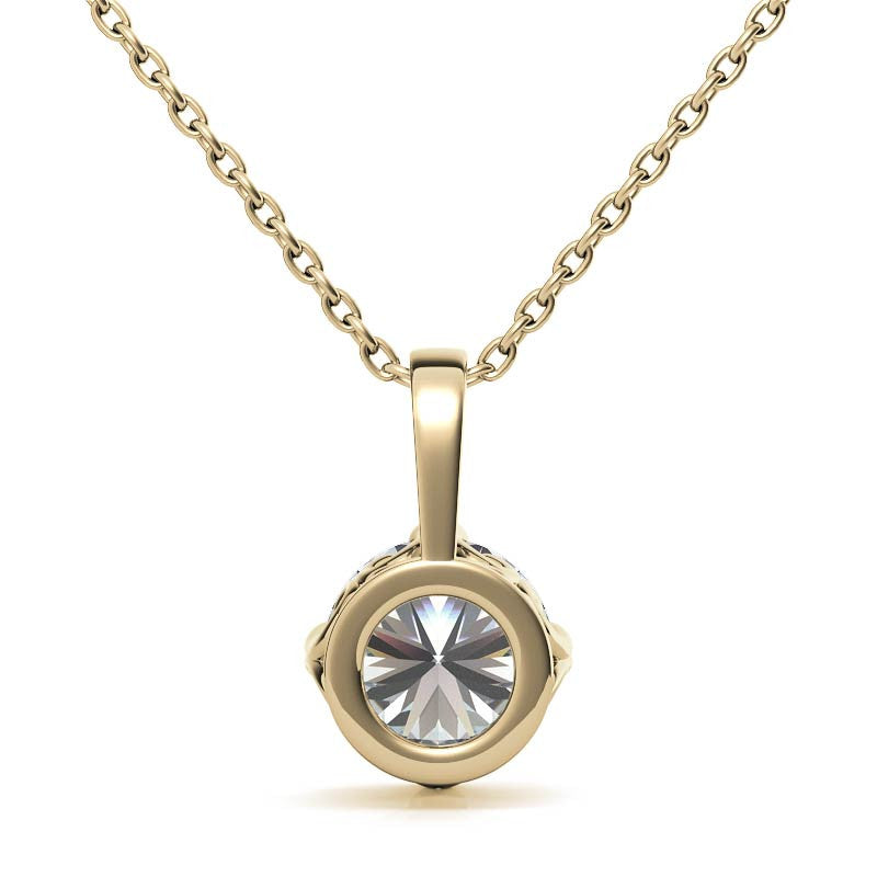 Vintage Antique Double Prong Round Brilliant Moissanite Pendant