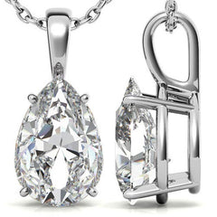 4-Prong Basket Pear Solitaire Pendant