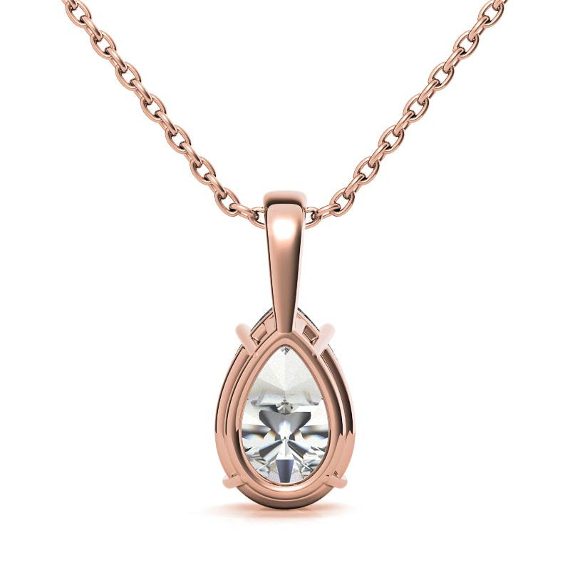 4-Prong Basket Pear Solitaire Pendant