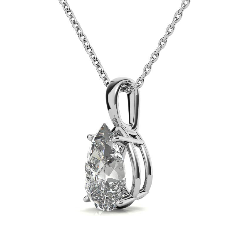 4-Prong Basket Pear Solitaire Pendant