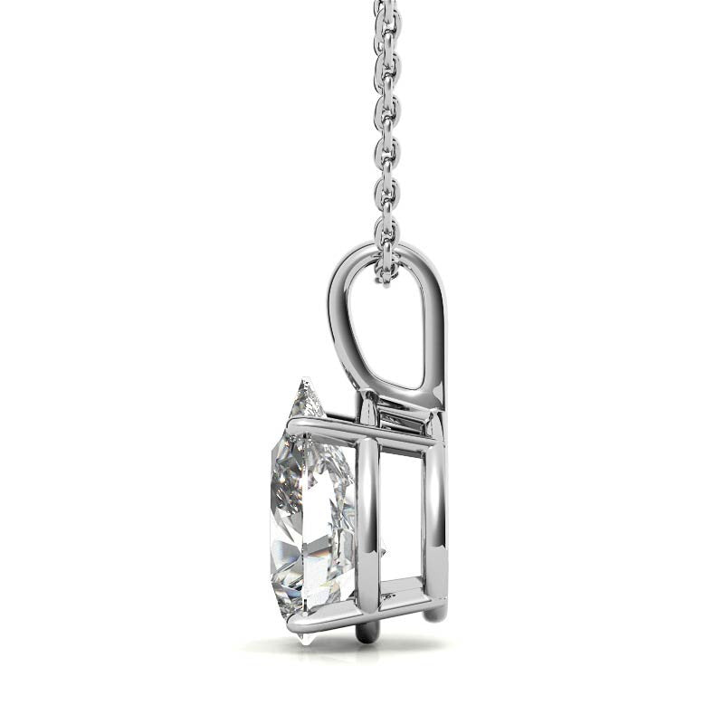 4-Prong Basket Pear Solitaire Pendant