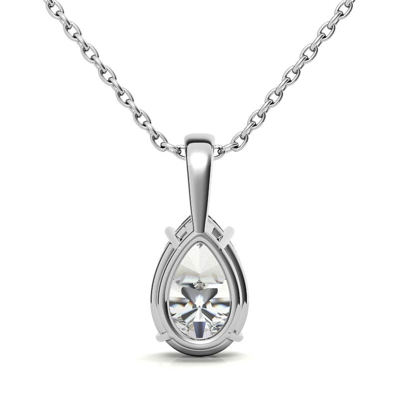 4-Prong Basket Pear Solitaire Pendant