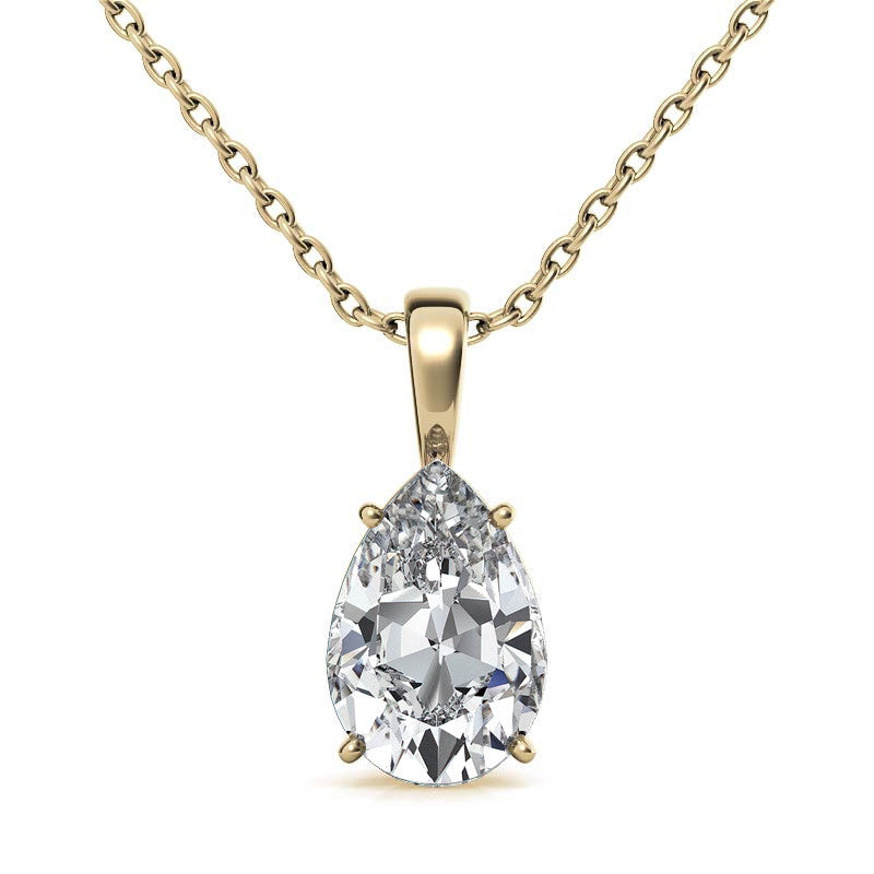 4-Prong Basket Pear Solitaire Pendant