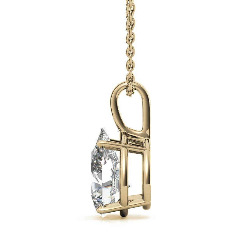 4-Prong Basket Pear Solitaire Pendant