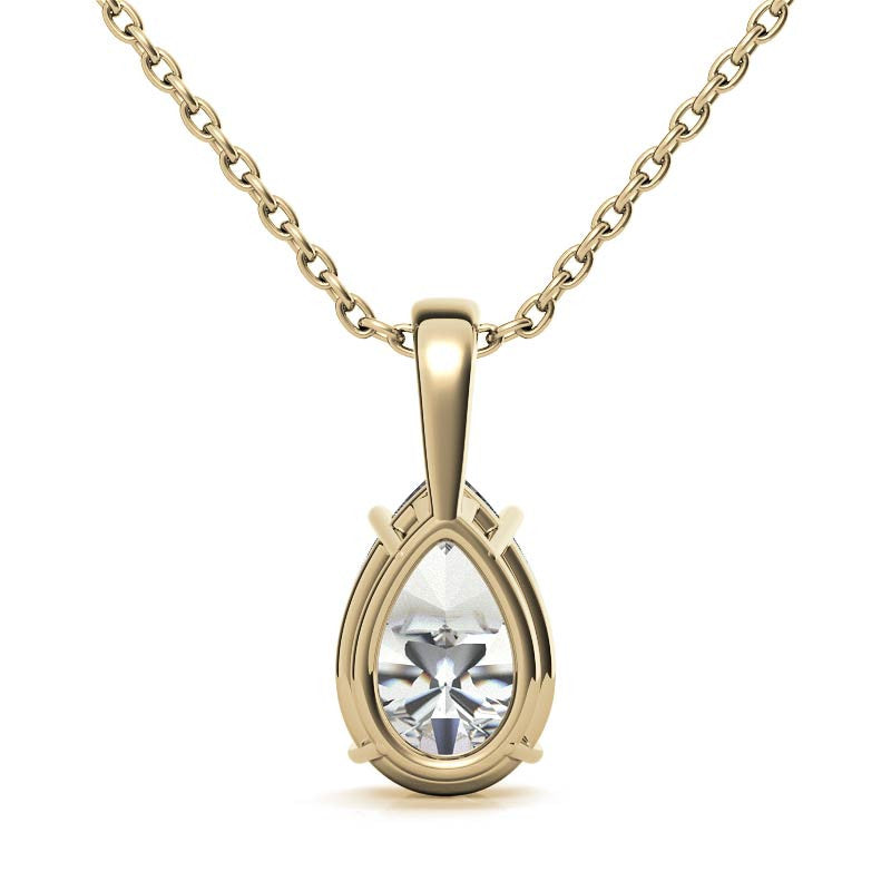 4-Prong Basket Pear Solitaire Pendant