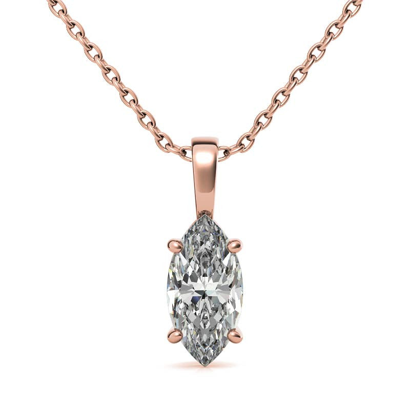 4-Prong Basket Marquise Solitaire Pendant