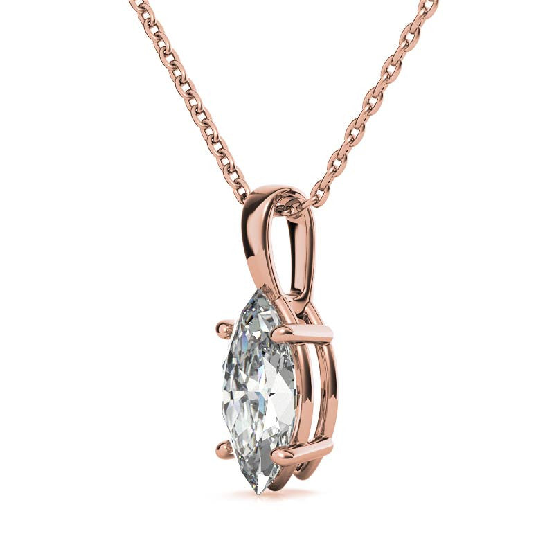 4-Prong Basket Marquise Solitaire Pendant