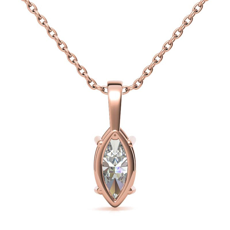 4-Prong Basket Marquise Solitaire Pendant