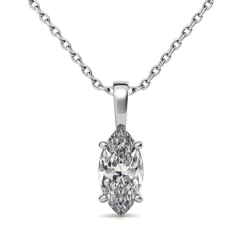 4-Prong Basket Marquise Solitaire Pendant