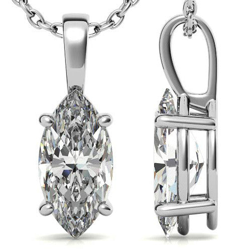4-Prong Basket Marquise Solitaire Pendant