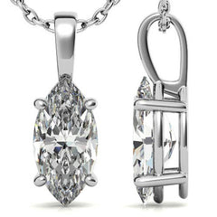 4-Prong Basket Marquise Solitaire Pendant