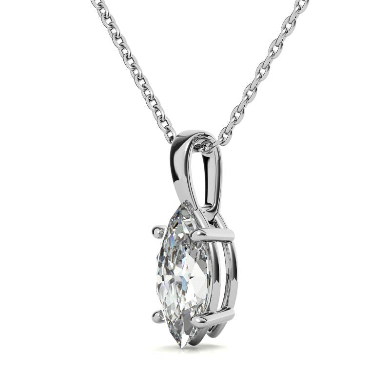 4-Prong Basket Marquise Solitaire Pendant