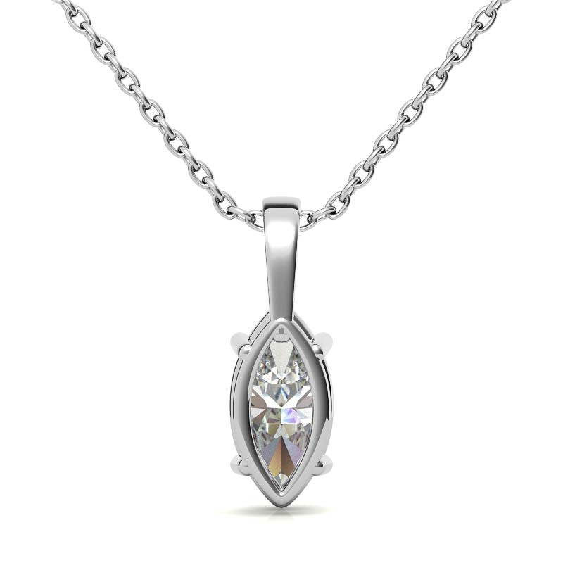 4-Prong Basket Marquise Solitaire Pendant