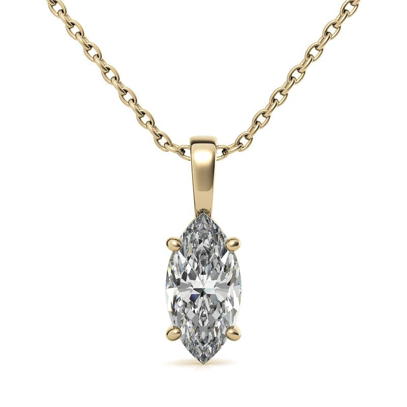 4-Prong Basket Marquise Solitaire Pendant