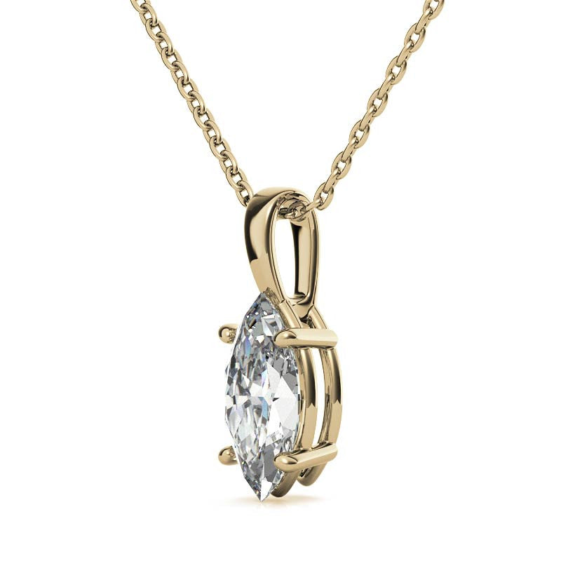 4-Prong Basket Marquise Solitaire Pendant