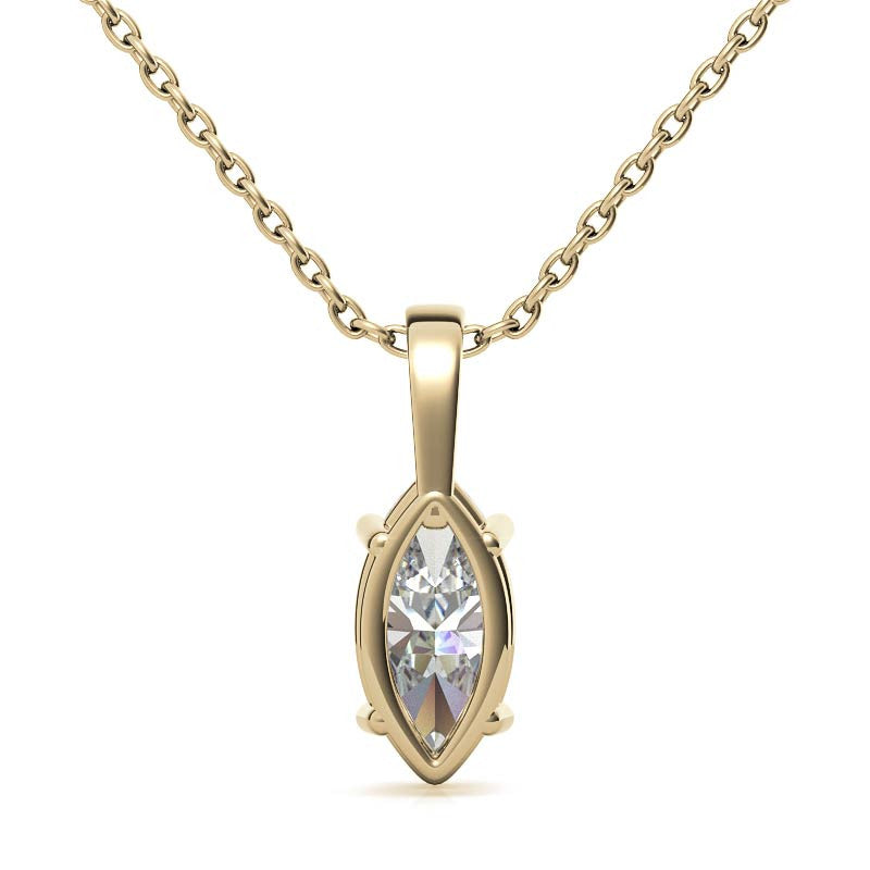 4-Prong Basket Marquise Solitaire Pendant