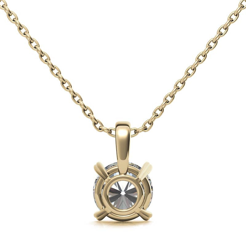 Round Brilliant Moissanite Heart Prong Solitaire Pendant