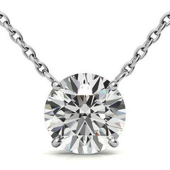 4-Prong Round Floating Moissanite Pendant