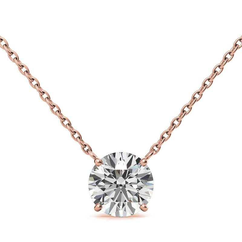 4-Prong Round Floating Moissanite Pendant