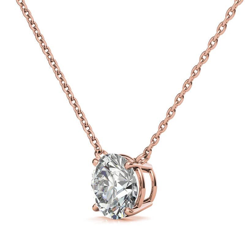 4-Prong Round Floating Moissanite Pendant
