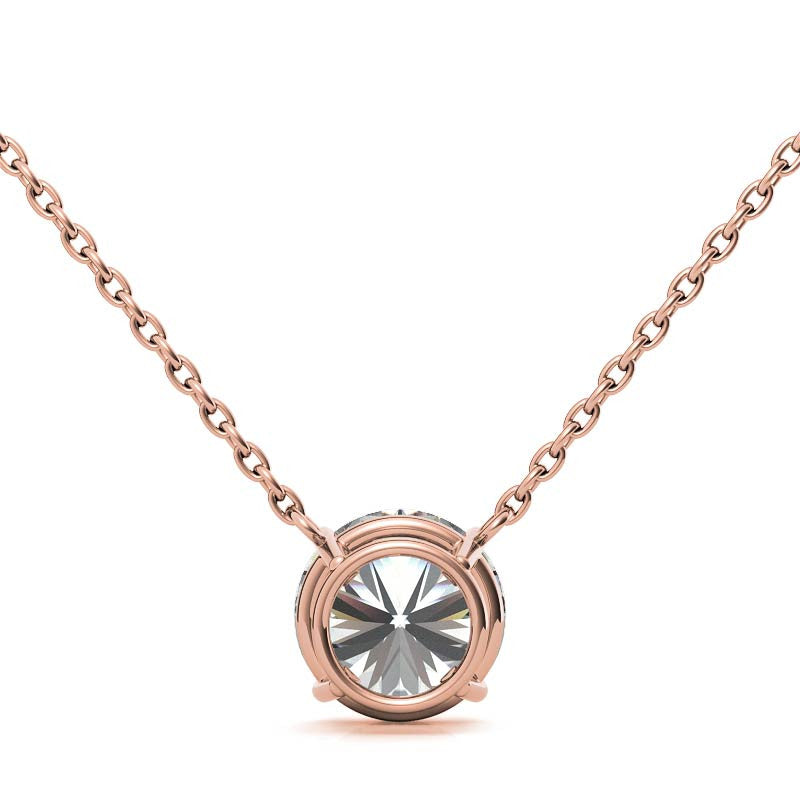 4-Prong Round Floating Moissanite Pendant