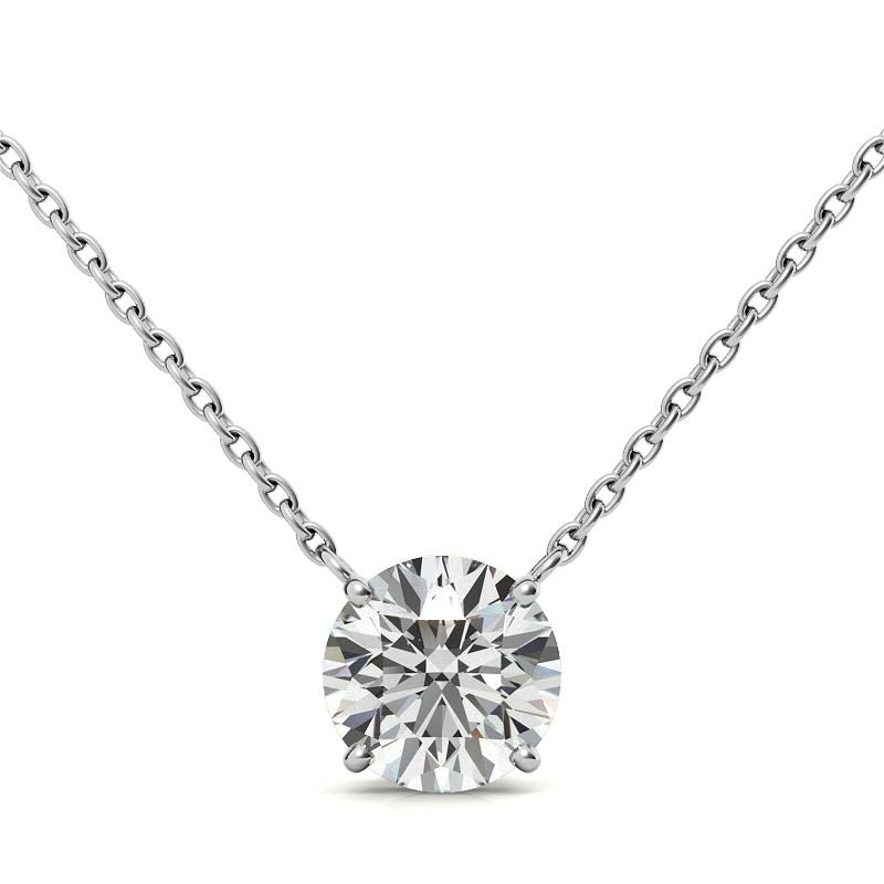 4-Prong Round Floating Moissanite Pendant